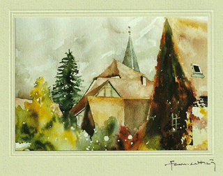 Aquarelle r&eacute;alis&eacute;e par Francis Math&egrave;s